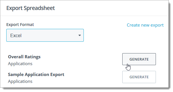 Generate button to export the spreadsheet 