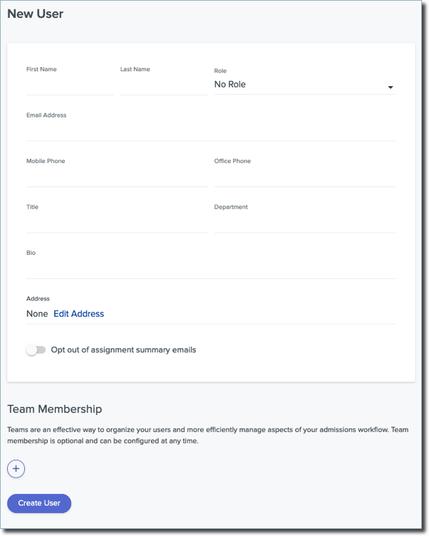 Setting up a new user