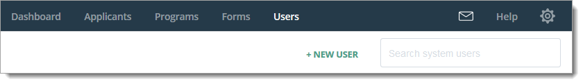 SlideRoom dashboard panel where you can add new users