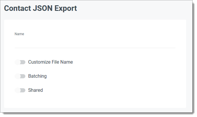 Contact JSON Export settings
