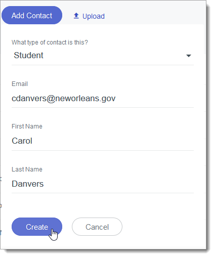 Adding a Student Contact